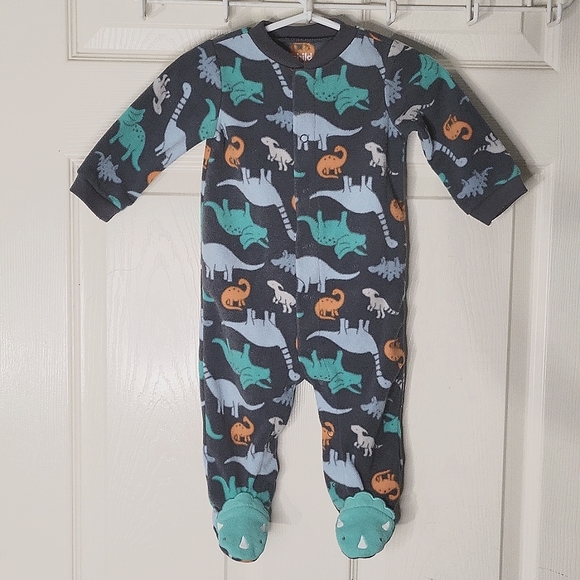 5/$25 Child Of Mine By Carter's Dinosaur Footies Size 3-6m - Picture 2 of 7